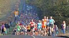 Soon after the start of the Run Northumberland Half Marathon, Wallington, Northumberland.